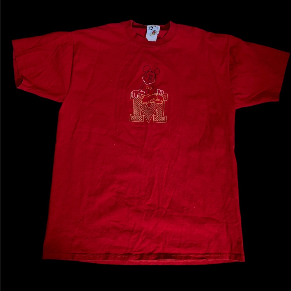 Deep red vintage Mickey Mouse t shirt